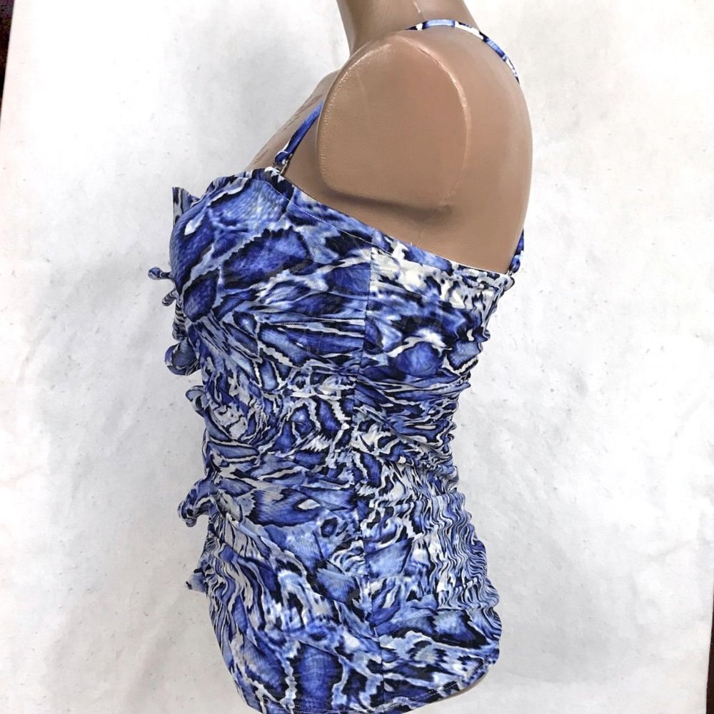 BE CREATIVE Ruched Mesh Bodice Tankini top - Picture 6 of 11